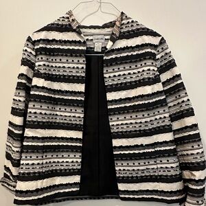 Chico's Monochrome Striped Women's Blazer